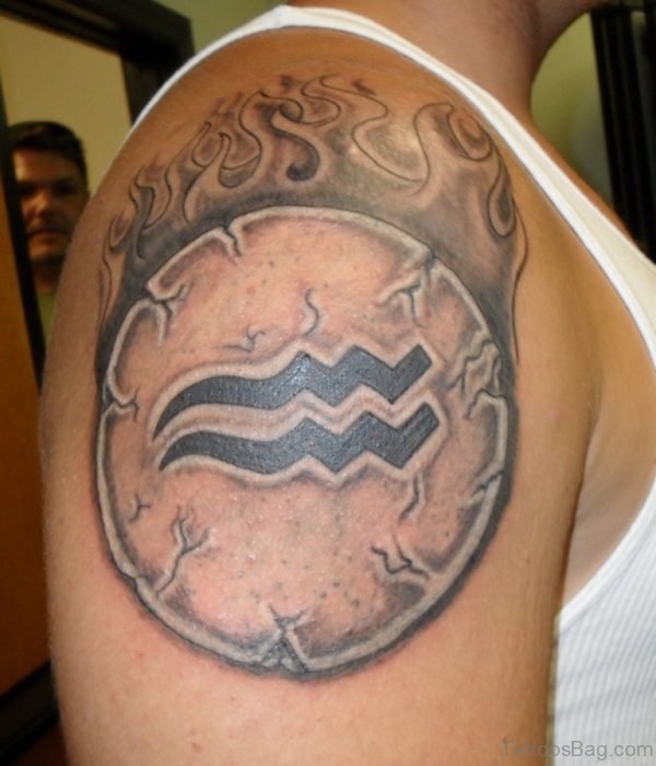 Back Shoulder Aquarius Tattoo
