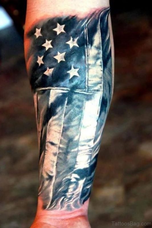 American Flag Tattoo On Wrist 