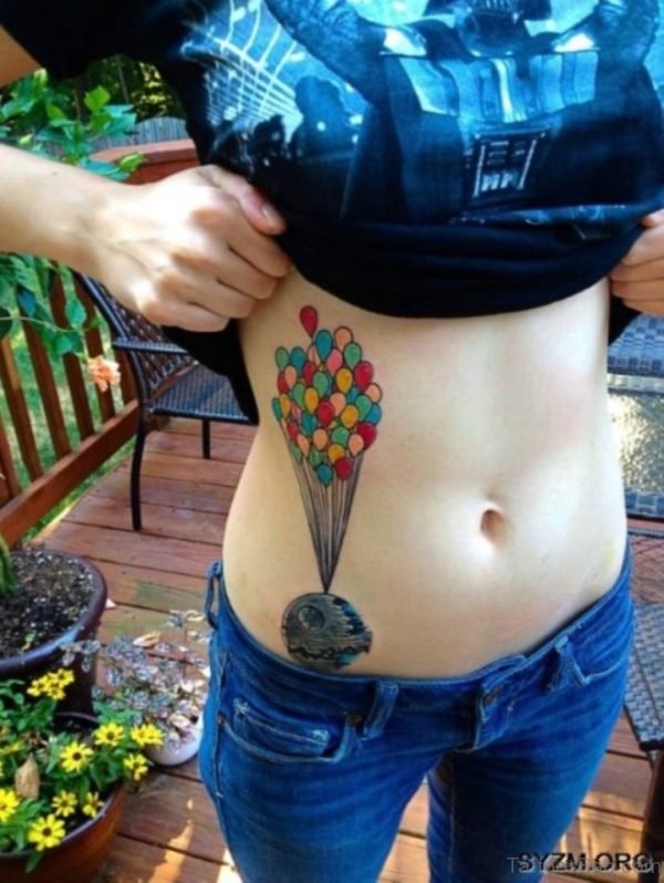 Balloon Tattoo on Rib 