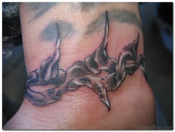Barbed Wire Tattoo Design On Wrist 