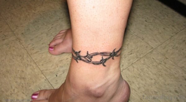 Barbed Wire Tattoo On Ankle 