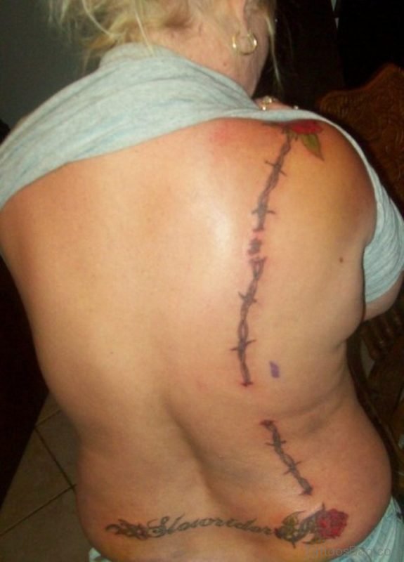 Barbed Wire Tattoo On Back 