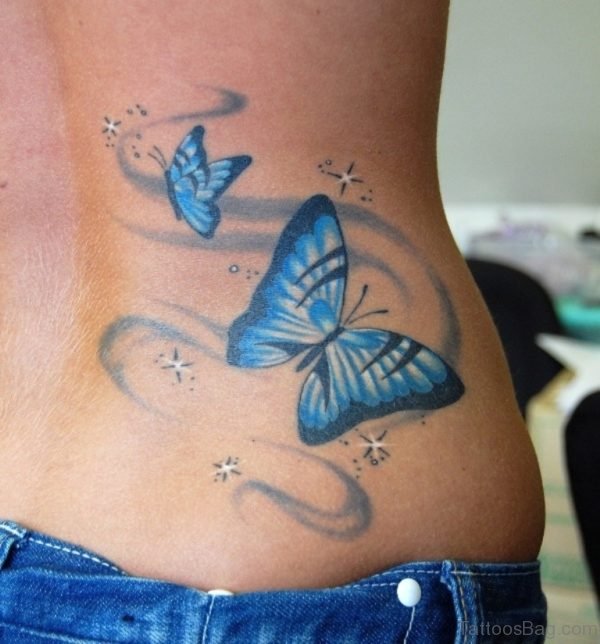 Beautiful Butterfly Tattoo On Waist