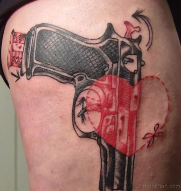 Beautiful Gun Tattoo 