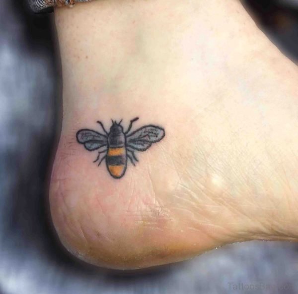 Bee Tattoo On Foot 