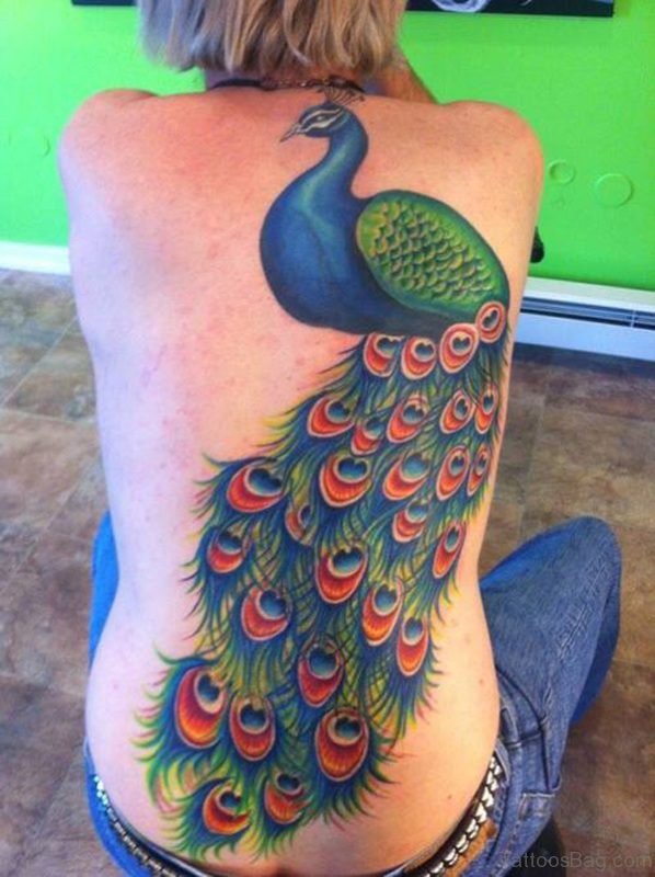 Best Peacock Tattoo On Back