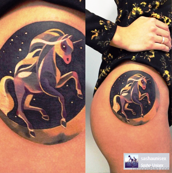 Best Unicorn Tattoo On Hip