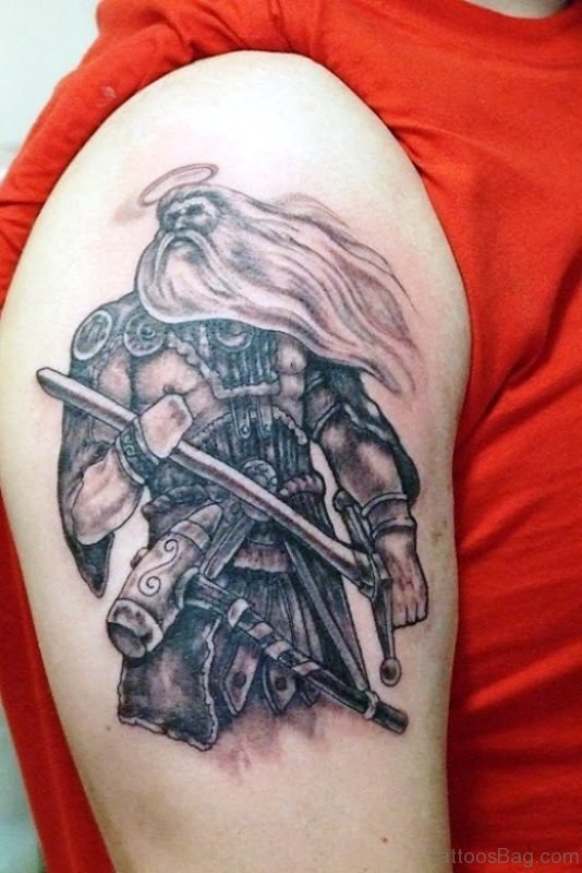 Best Warrior Tattoo On Shoulder