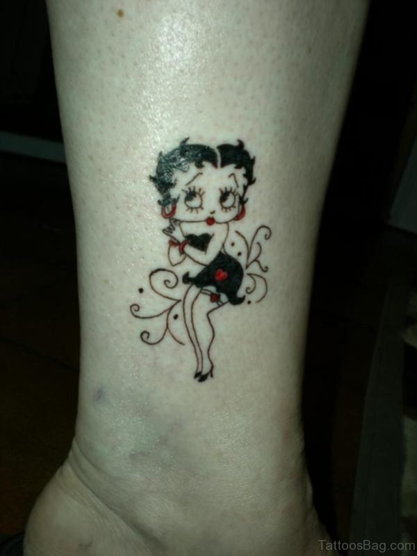 Betty Boop Tattoo On Ankle 