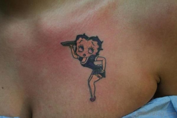 Betty Boop Tattoo On Chest 