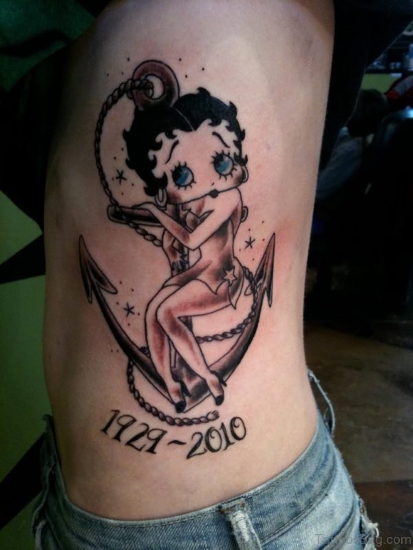 Betty Boop Tattoo On Rib 