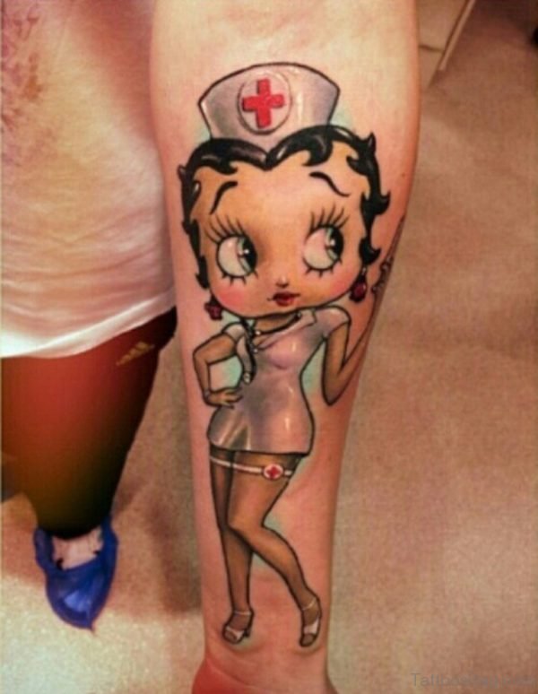 Betty Boop Tattoo On Wrist 