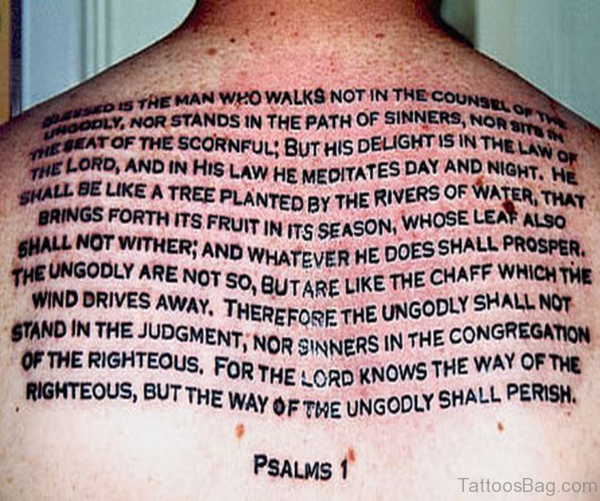 Bible Verses Tattoo Design On Back