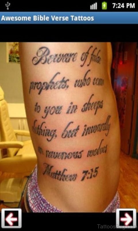 Bible Verses Tattoo On Rib 
