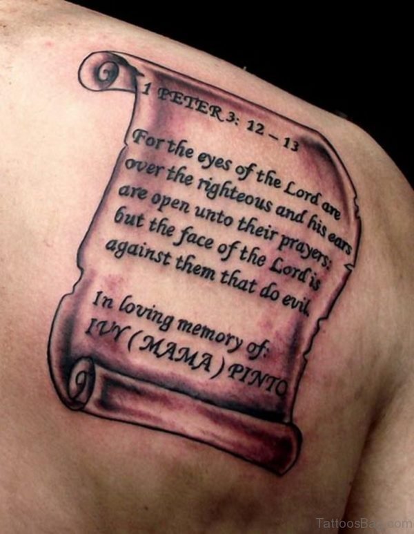 Bible Verses Wording Tattoo On Back 