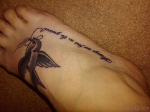 Big Bird Tattoo On Foot