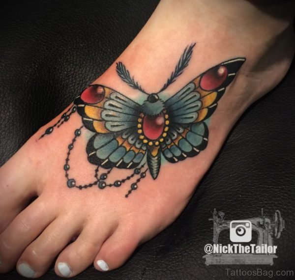 Big Colorful Butterfly Tattoo