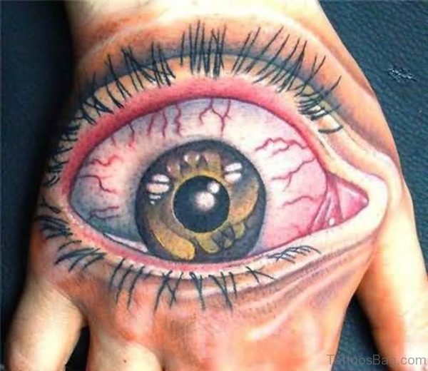 Big Eye Tattoo On Hand