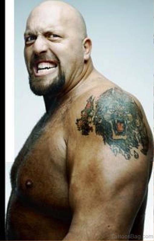 Big Show Lion Tattoo On Shoulder