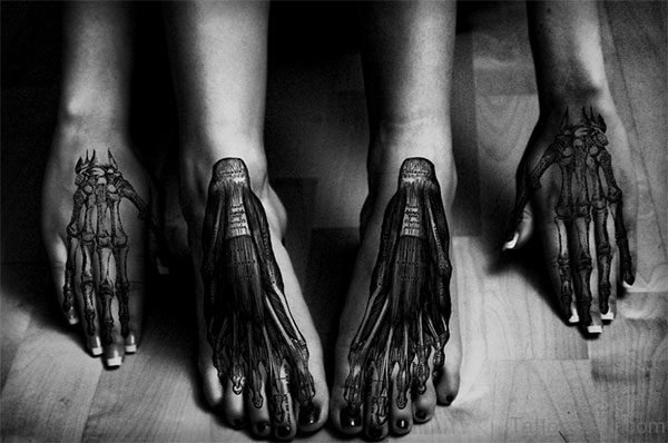 Biomechanical Tattoo On Foot