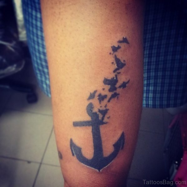 Birds And Anchor Tattoo