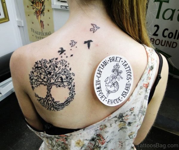 Birds And Celtic Tree Tattoo