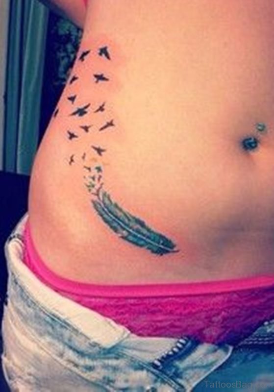 Birds And Feather Tattoo 
