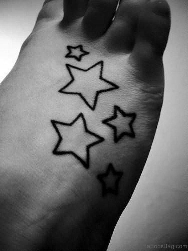Black ANd White Star Tattoo