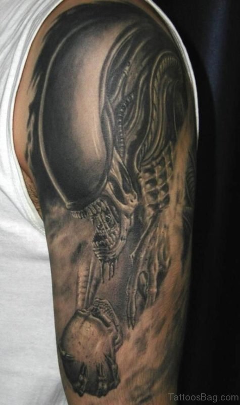 Black Alien Tattoo 