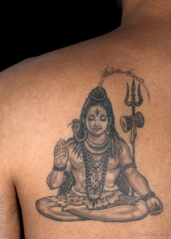 Black And grey Shiva Tattoo