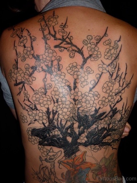 Black And white Cherry Blossom tattoo 