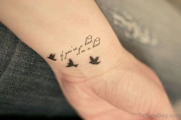 Black Birds Tattoo On Wrist 