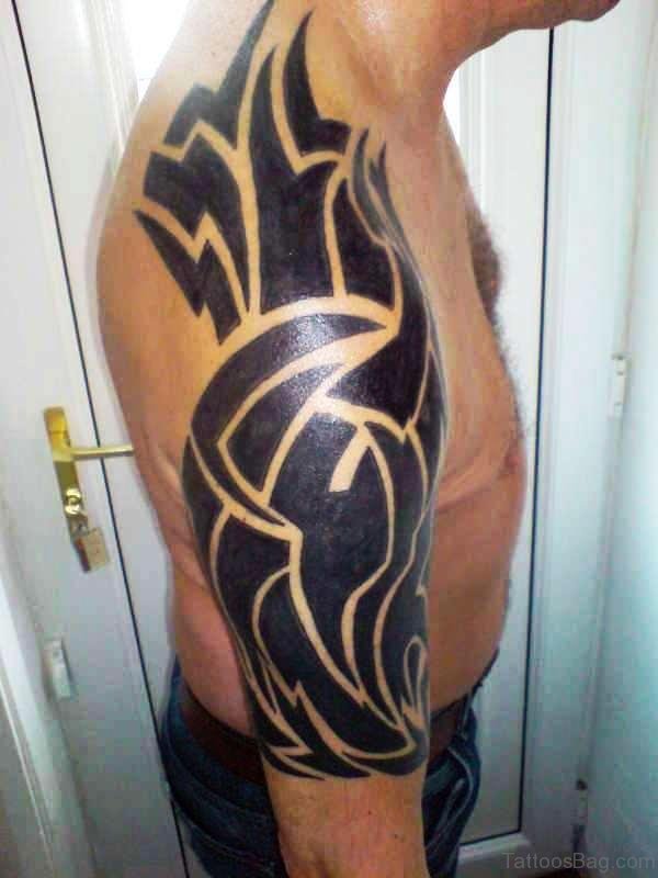 Black Dark Tribal Tattoo Design