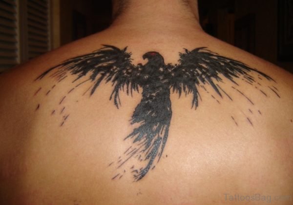 Black Eagle Tattoo On Back 