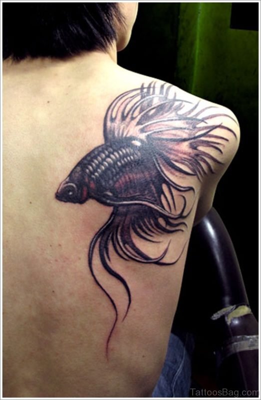Black Fiish Tattoo On back