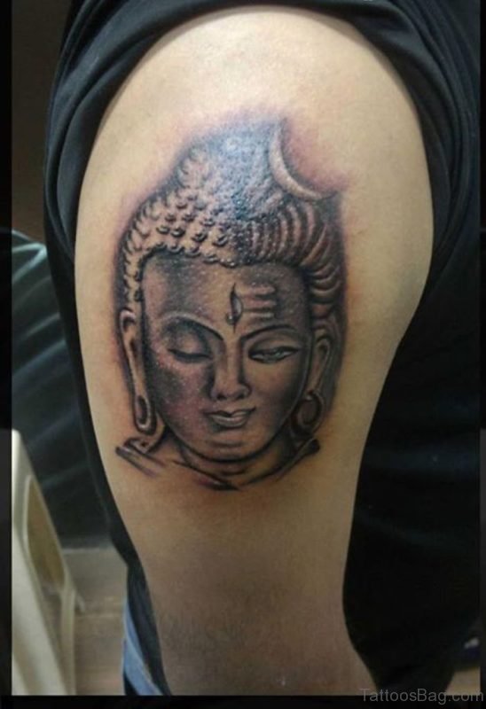 Black In Shiva Head Tattoo