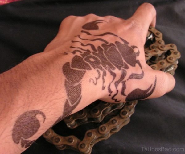 Black Ink Scorpion Tattoo