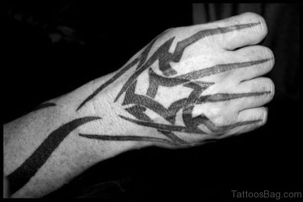 Black Ink Tribal Tattoo Design