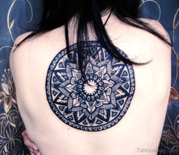 Black Mandala Tattoo On Back