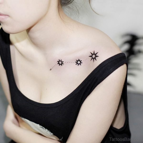 Black Star Tattoo On Chest 