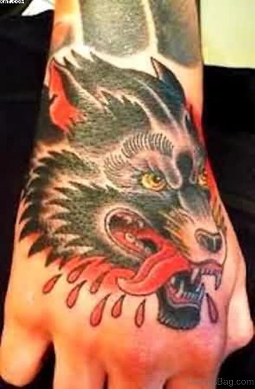 Bloddy Wolf Tattoo