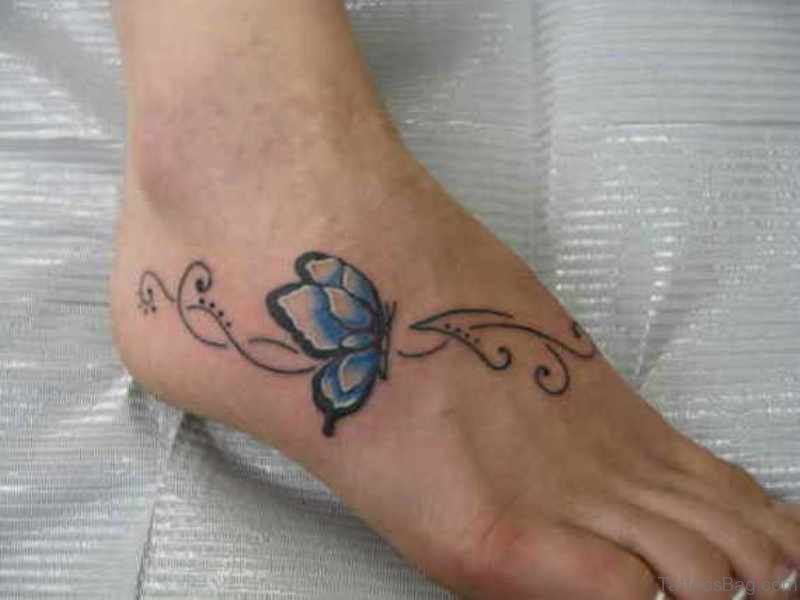 Butterfly Tattoo on Foot - wide 8