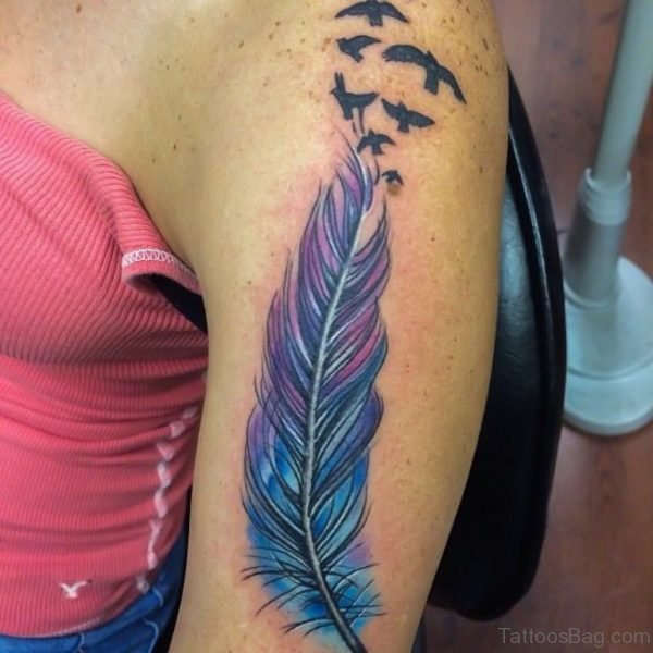 Blue Feather Tattoo 