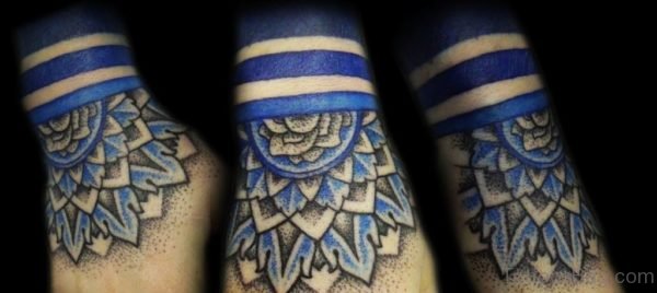 Blue Ink Mandala Tattoo