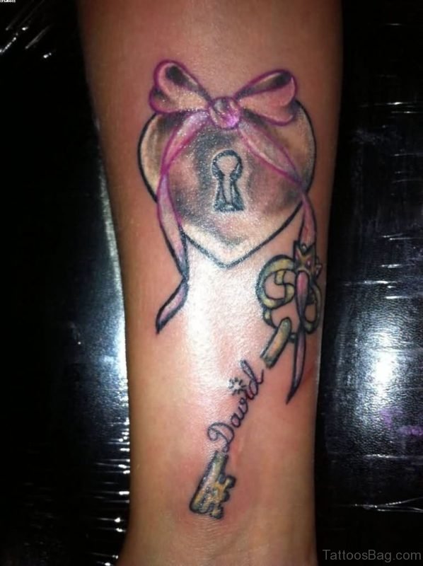 Bow Lock And Key Tattoo