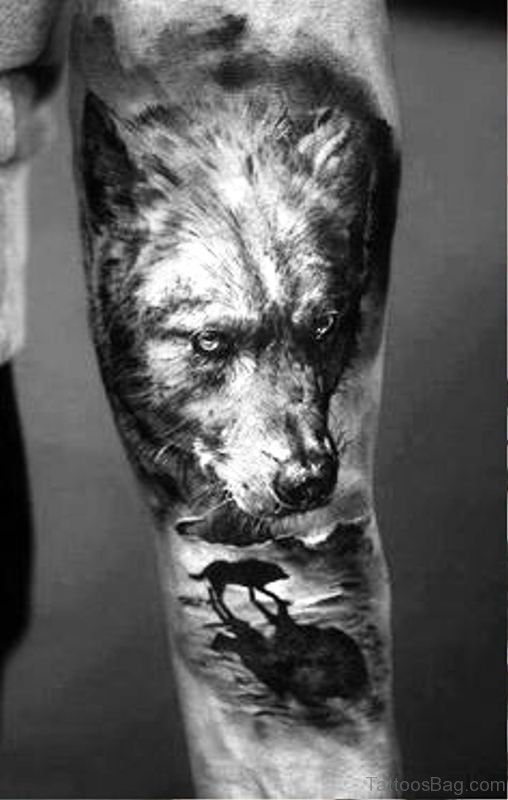 Brilliant Alpha Wolf Tattoo On Arm