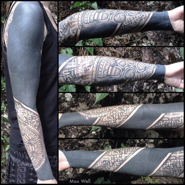 70 Traditional All Black Tattoos On Arm