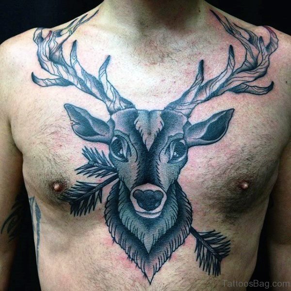 Brilliant Buck Tattoo On Chest
