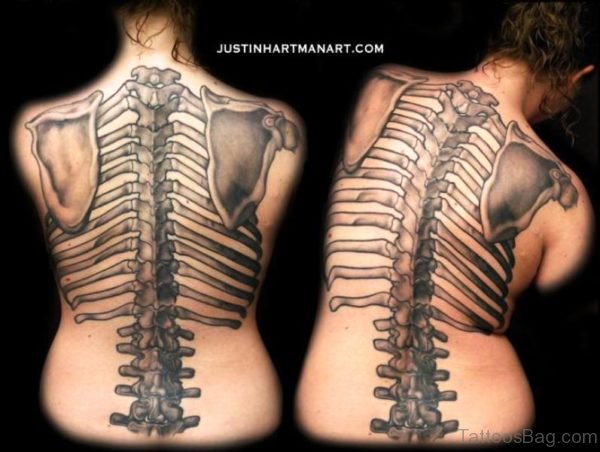 Brilliant Skeleton Tattoo On Back