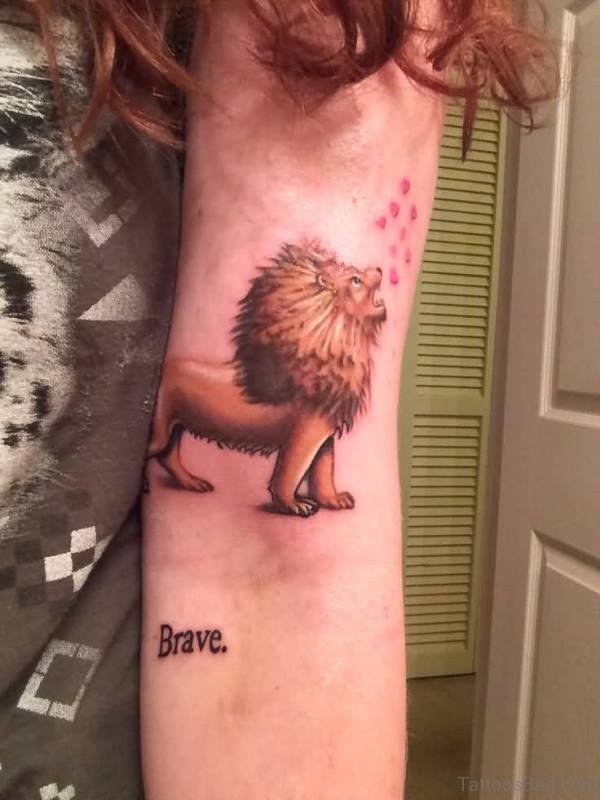 Brown Lion Tattoo Design